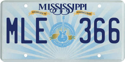 MS license plate MLE366