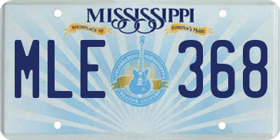MS license plate MLE368
