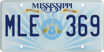 MS license plate MLE369