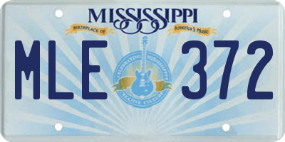 MS license plate MLE372
