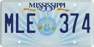 MS license plate MLE374