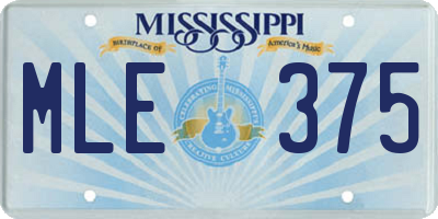 MS license plate MLE375