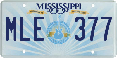 MS license plate MLE377