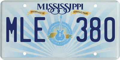 MS license plate MLE380