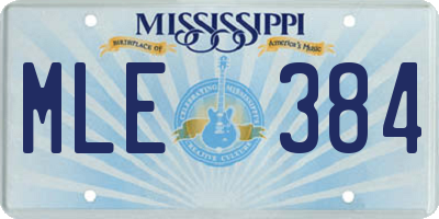 MS license plate MLE384