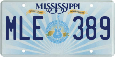MS license plate MLE389