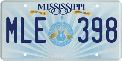 MS license plate MLE398