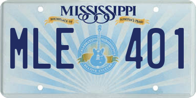 MS license plate MLE401