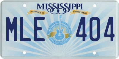 MS license plate MLE404