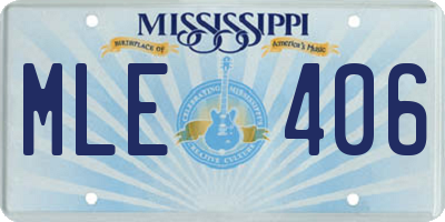 MS license plate MLE406