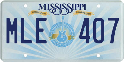 MS license plate MLE407