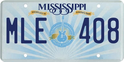 MS license plate MLE408