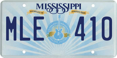 MS license plate MLE410