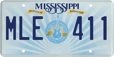 MS license plate MLE411