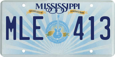 MS license plate MLE413