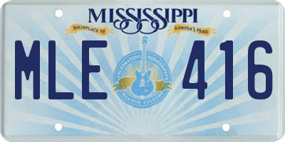 MS license plate MLE416