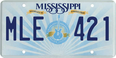 MS license plate MLE421