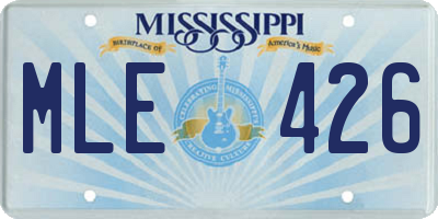 MS license plate MLE426
