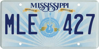 MS license plate MLE427