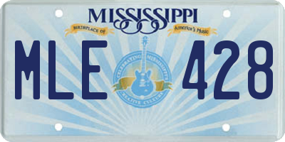 MS license plate MLE428