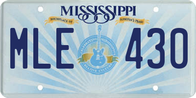 MS license plate MLE430