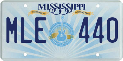 MS license plate MLE440