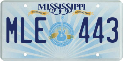 MS license plate MLE443