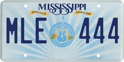 MS license plate MLE444