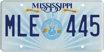 MS license plate MLE445