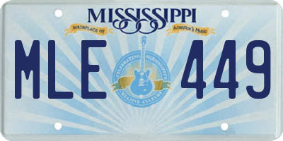 MS license plate MLE449