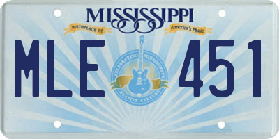 MS license plate MLE451