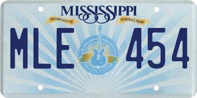 MS license plate MLE454