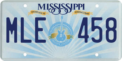 MS license plate MLE458