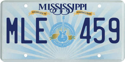 MS license plate MLE459