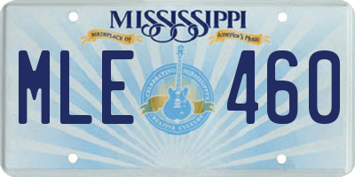 MS license plate MLE460