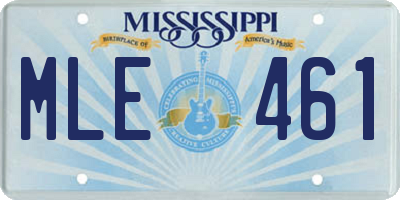 MS license plate MLE461