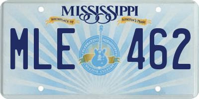 MS license plate MLE462