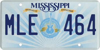 MS license plate MLE464
