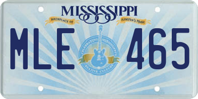 MS license plate MLE465