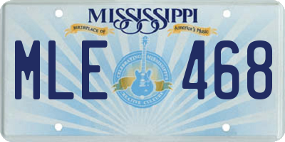 MS license plate MLE468