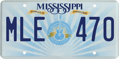 MS license plate MLE470