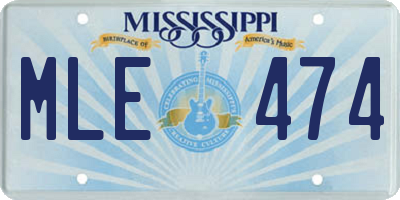 MS license plate MLE474
