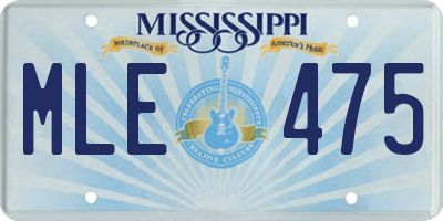 MS license plate MLE475
