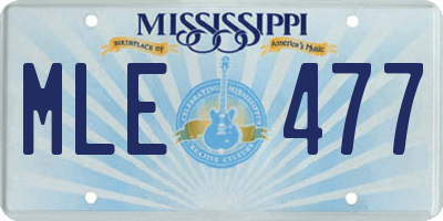 MS license plate MLE477