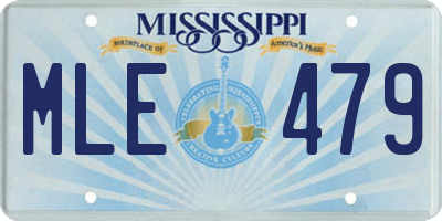 MS license plate MLE479