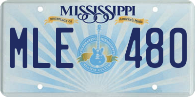 MS license plate MLE480