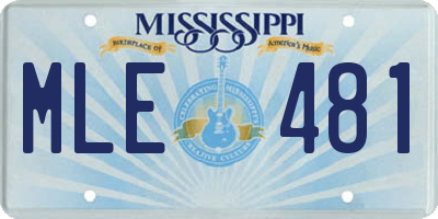 MS license plate MLE481