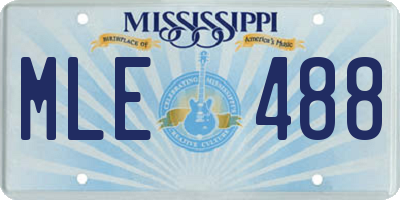 MS license plate MLE488