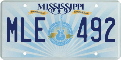 MS license plate MLE492