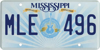 MS license plate MLE496